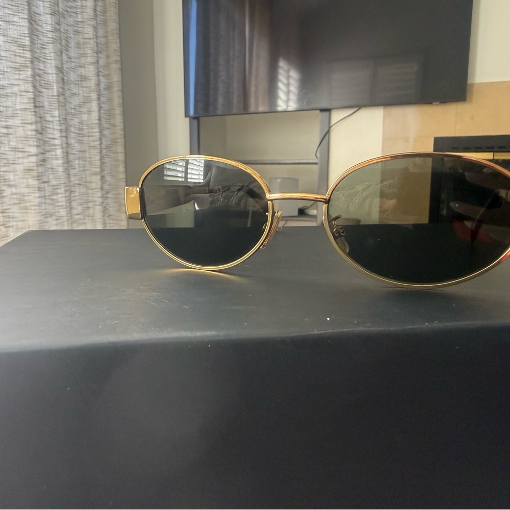 Celine Triomphe Gold Metal Sunglasses - Picture 2 of 6